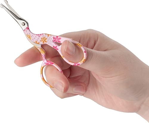 Vista 15 de JubileeYarn - Tijeras de cigüeñas de acero inoxidable para bordado, tamaño pequeño, color amarillo, 1 par Cigüeña Pequeña Amarillo