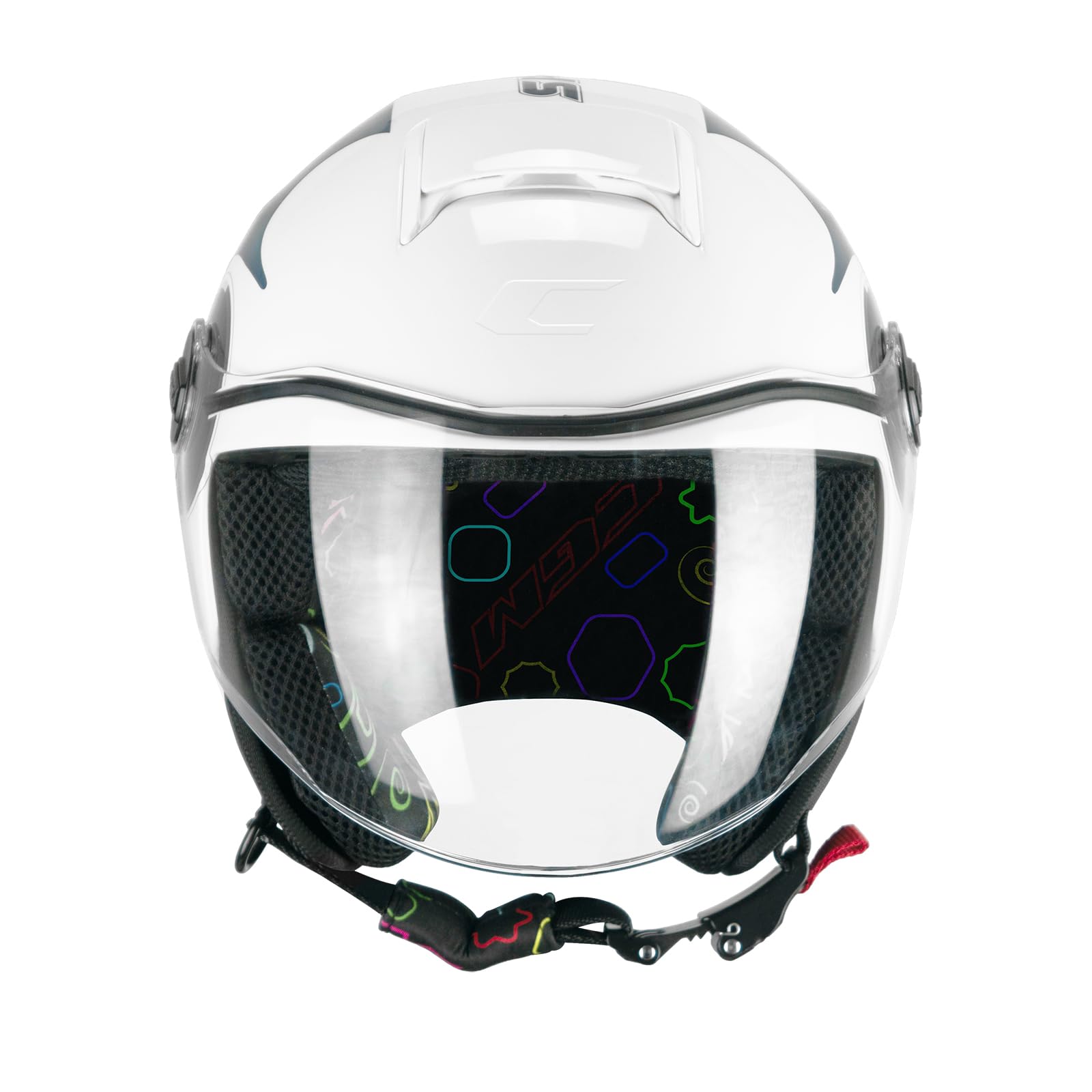 CGM Casco open face young, 261S MINI SPACE Blu Bianco, YXL (53-54cm)