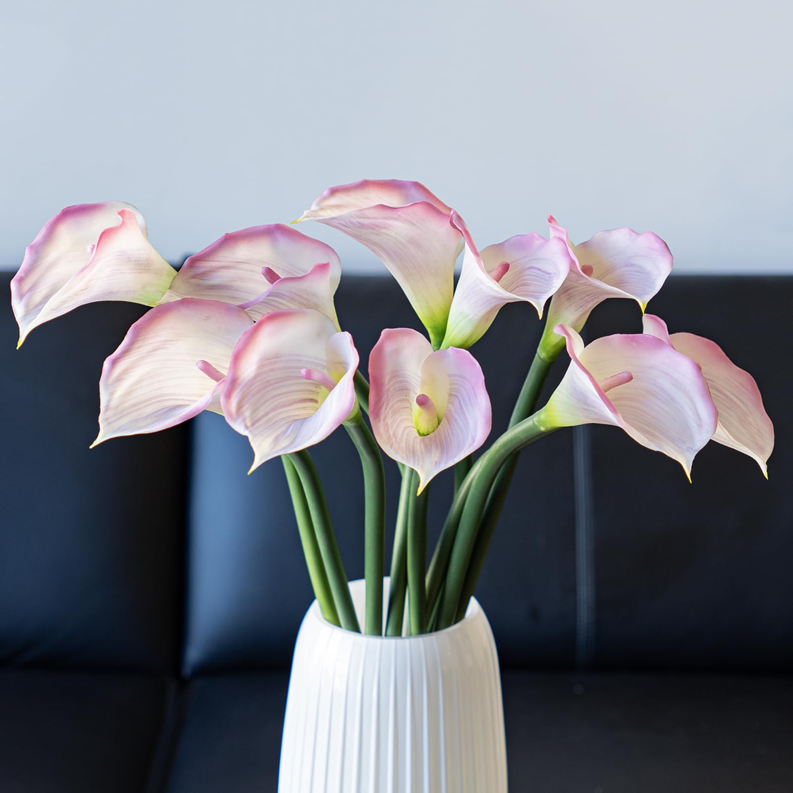 Fleurs artificielles Calla Lilly DUYONE lot de 5 grand bouquet de 65cm