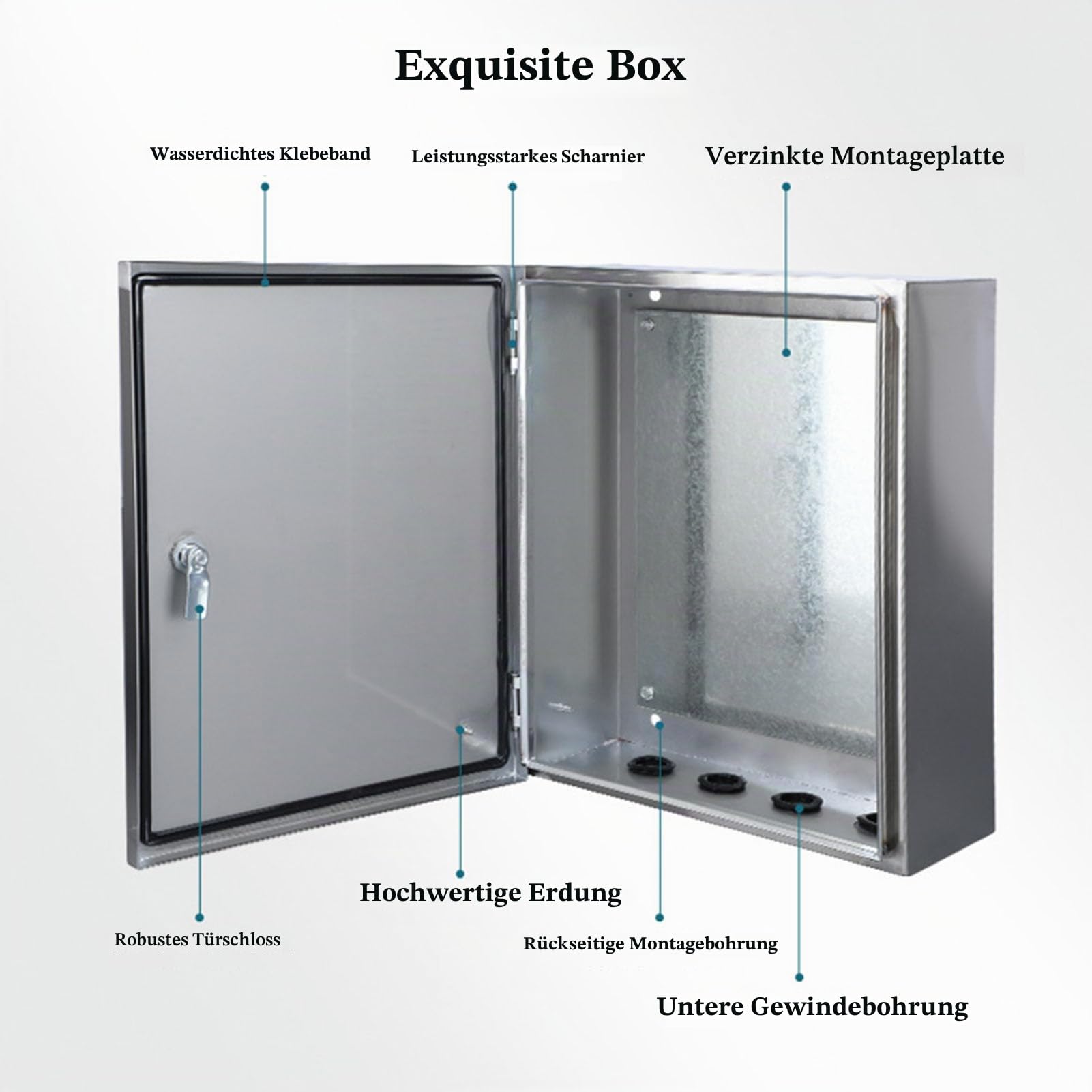 Elektrogehäuse Aus Metall,wetterfester Elektrischer Abschließbarer Anschlusskasten,elektrischer Anschlusskasten Für Den Außenbereich Verteilerkasten Projektbox with Montageplatte