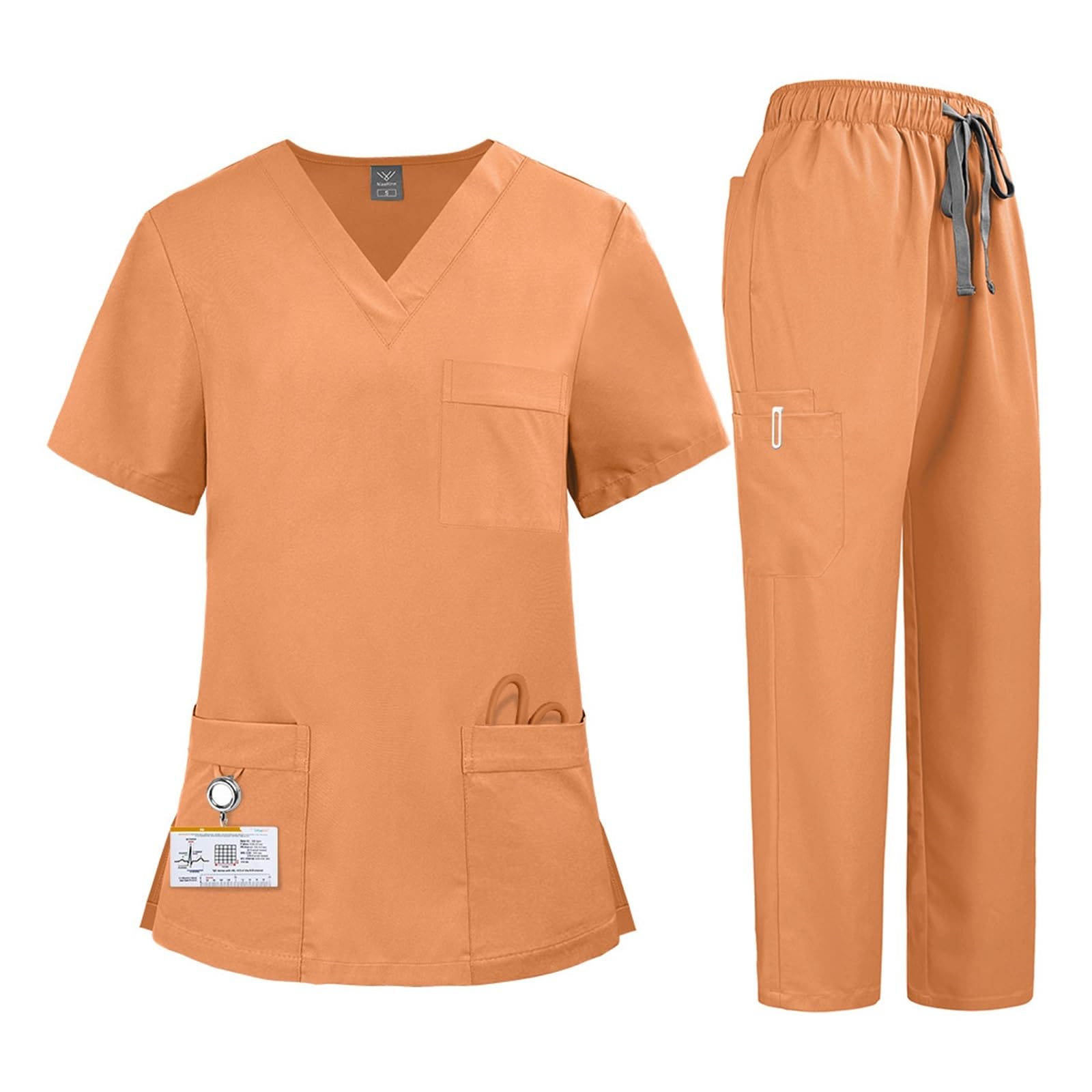 Uniforme De Enfermera Conjunto de dos piezas uniforme médico y enfermero secado rápido for hombres mujeres(Color3,XXL)