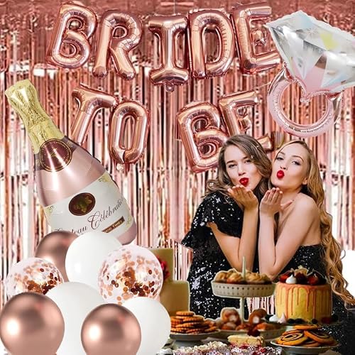 image for SSHMCG Bachelorette Party Decorations - Rose Gold Bridal Shower Party 
