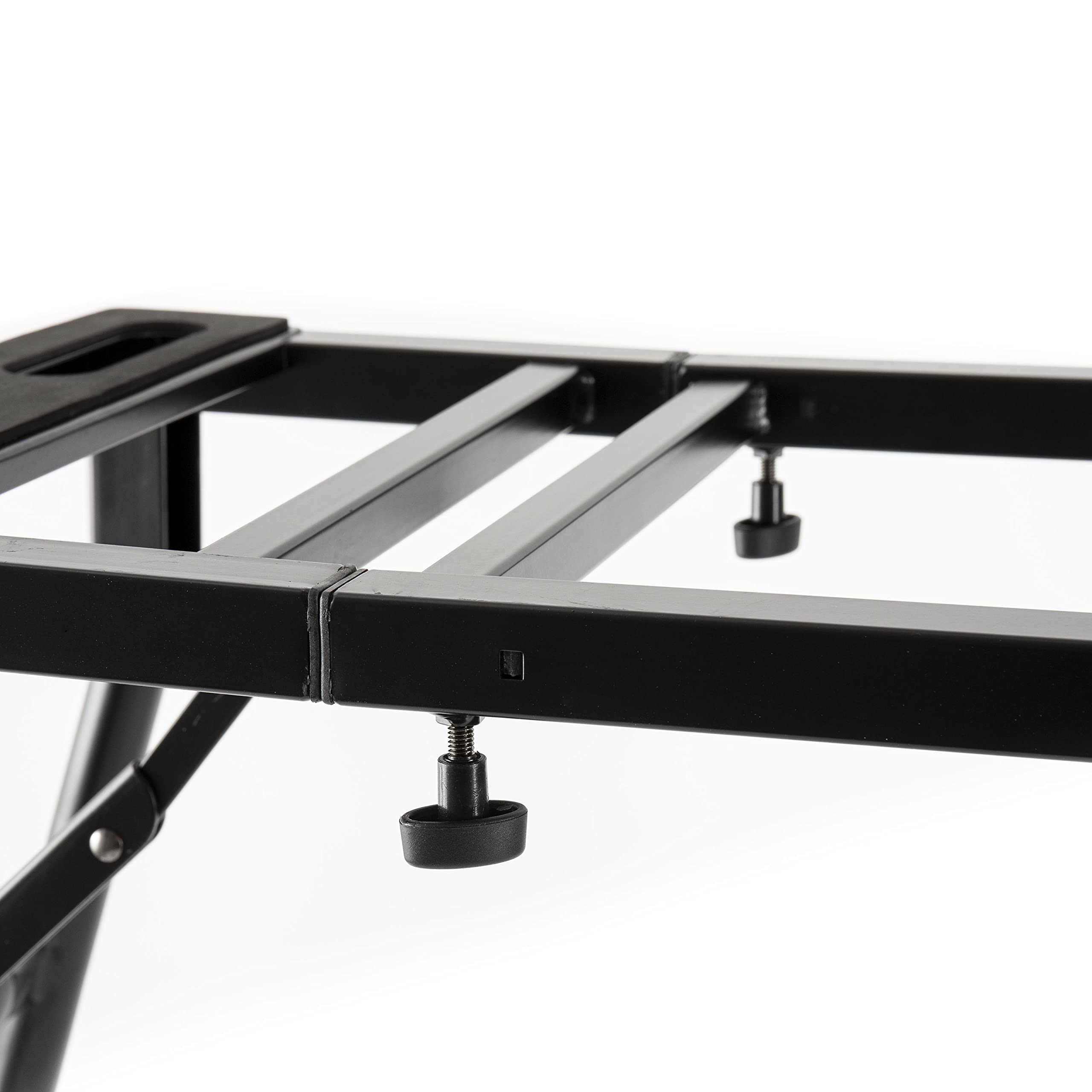 MUSIC STORE MXS-A1B Keyboardtisch, Universeller Ständer für Keyboards und Synthesizer, Einstellbar, Zusammenklappbar, Gummifüße für Sicheren Stand, Höhe 630-970 mm, Belastbarkeit bis 80 kg