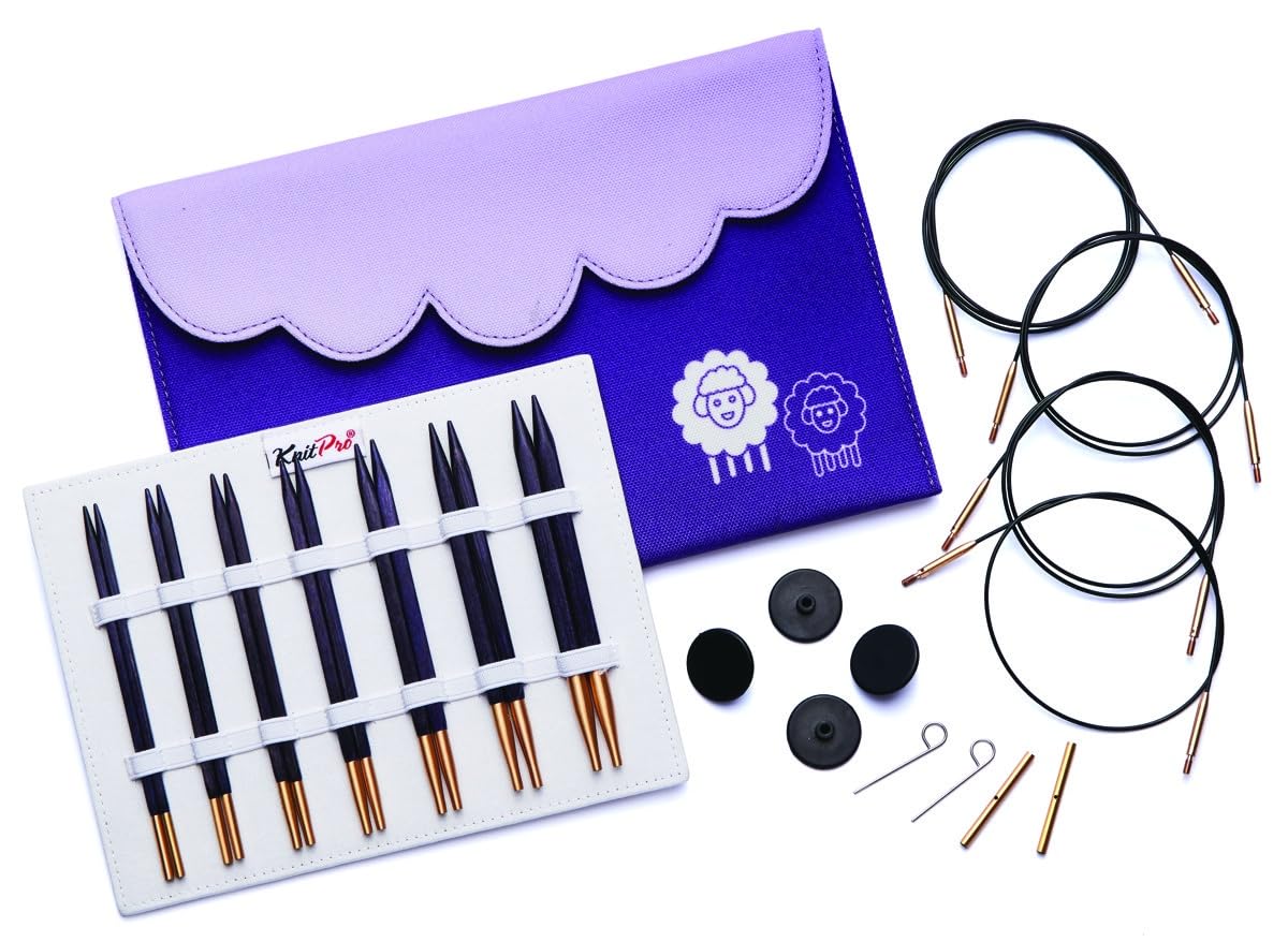 KnitProJ’Adore Cubics Deluxe Interchangeable Needle Set 5" (13cm) | 7 Sizes (4mm to 8mm)