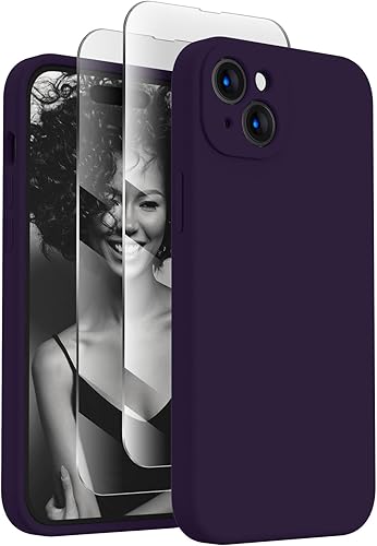 Miniatura 513 de FireNova Funda para iPhone 14 Pro, funda de silicona mejorada [protección de cámara] con [2 protectores de pantalla], forro interior de microfibra