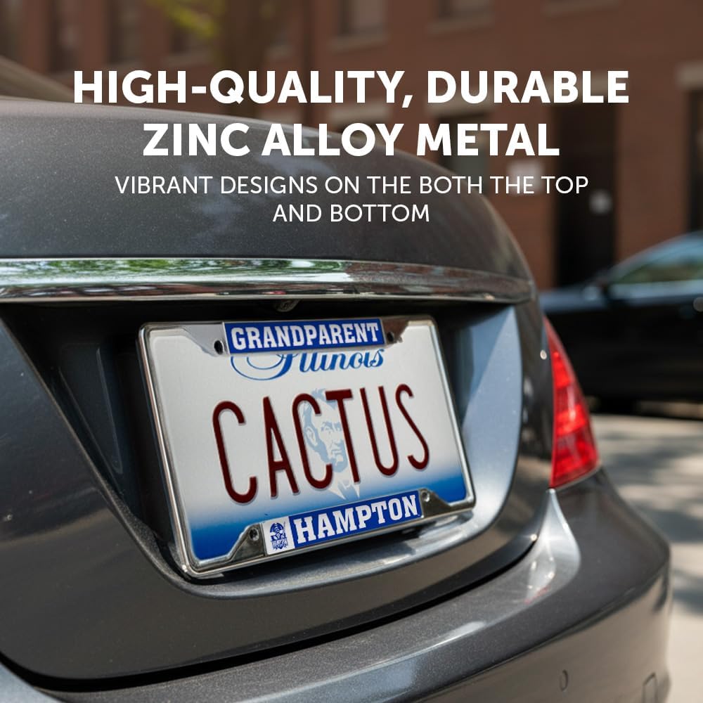 Desert Cactus Hampton University License Plate Frame HBCU Virginia Pirates Metal Car Tag Holder for Front or Back of Car Officially Licensed (Grandparent)