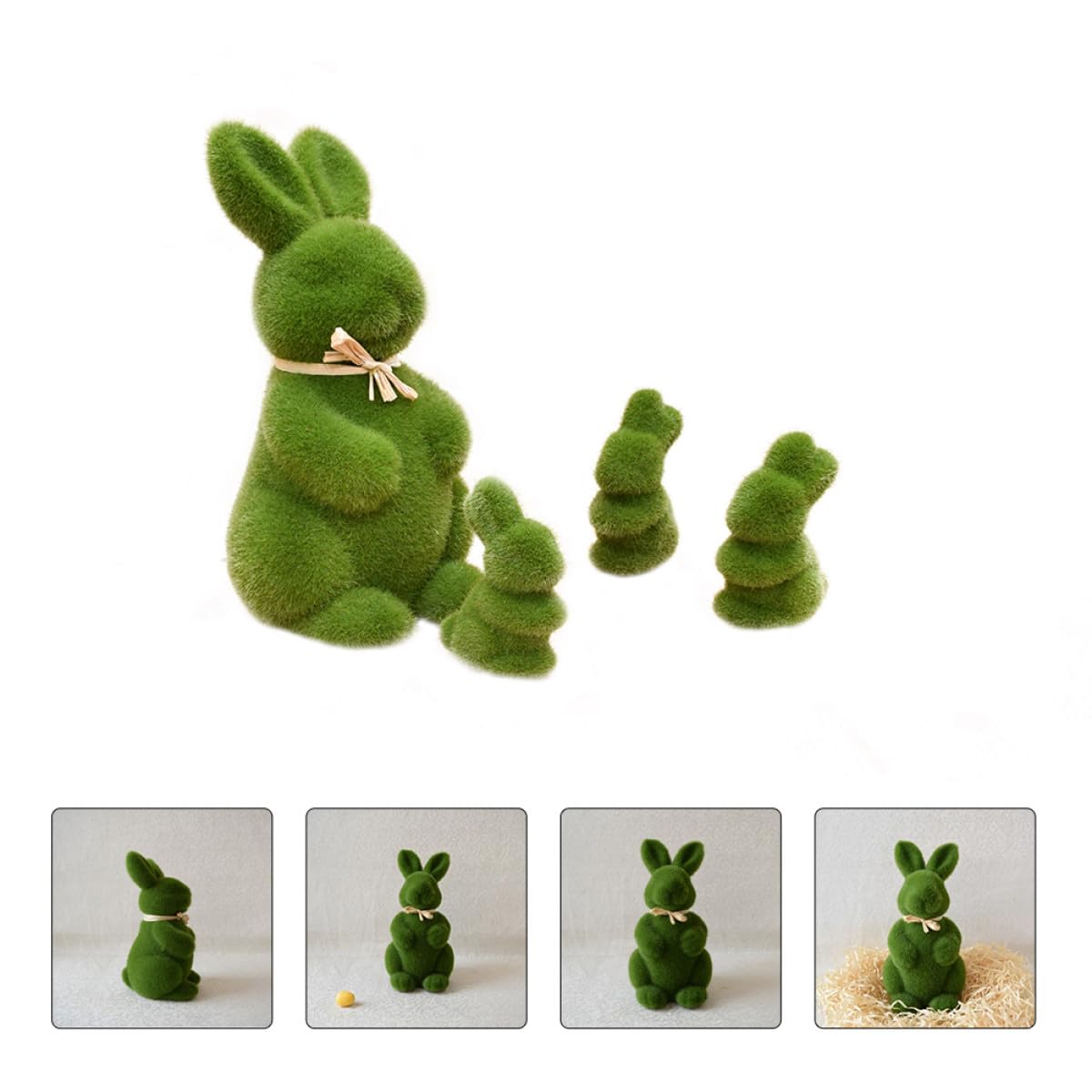 8 Stück Osterhasen Ornamente aus Schaumstoff in Grüner Farbe Hasenförmige Dekoration als Tischornament und Foto Requisite für Niedliche Heimdekoration zu Ostern