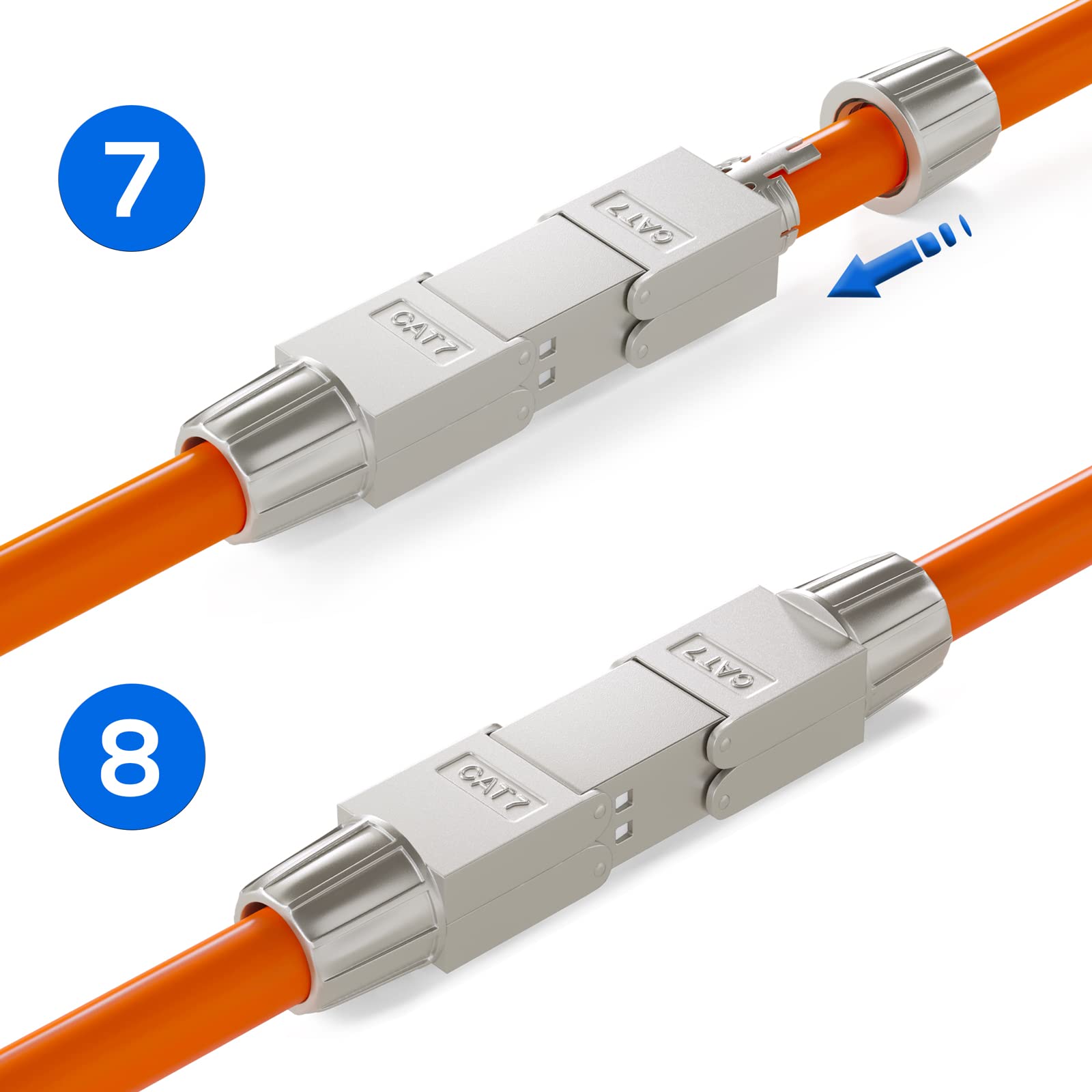 HB-DIGITAL Connecteur de câble réseau LSA Cat.7 STP sans outil - Adaptateur de montage sur site - Rallonge pour câble de pose LAN - Câble d'installation Ethernet
