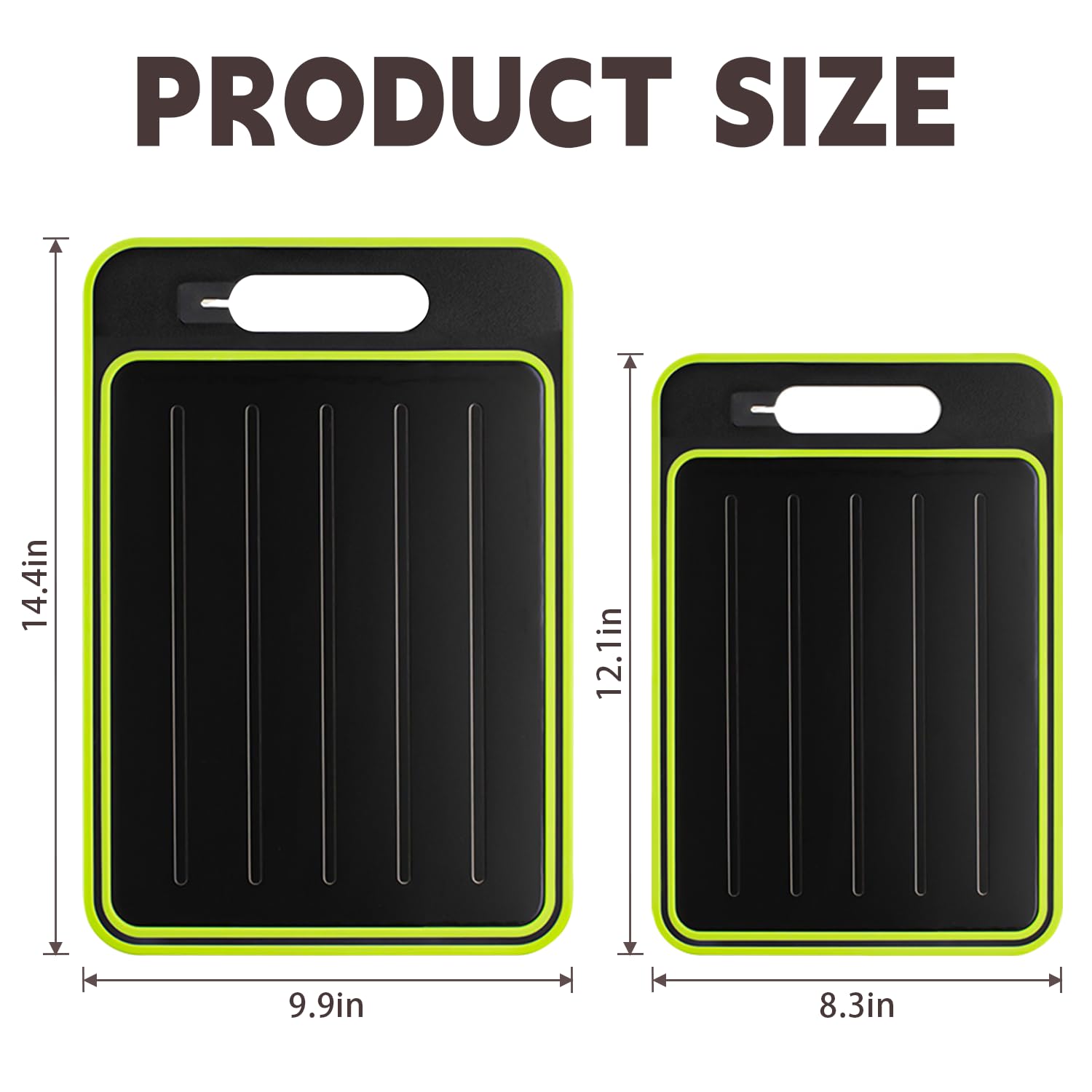 Tabla de cortar de doble cara, 2 tablas de verduras con piedra de afilar, tamaño grande + tamaño pequeño, acero inoxidable de grado alimenticio y material de polipropileno de paja de trigo, ecológica