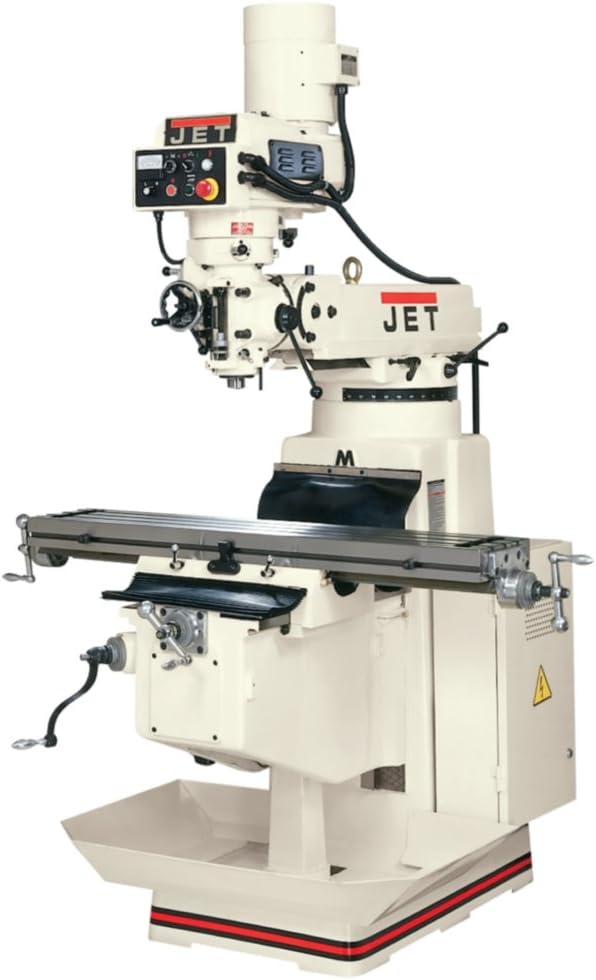 JET JTM1050EVS/230 Vertical Mill with NEWALL 3Axis (Quill) C80 DRO