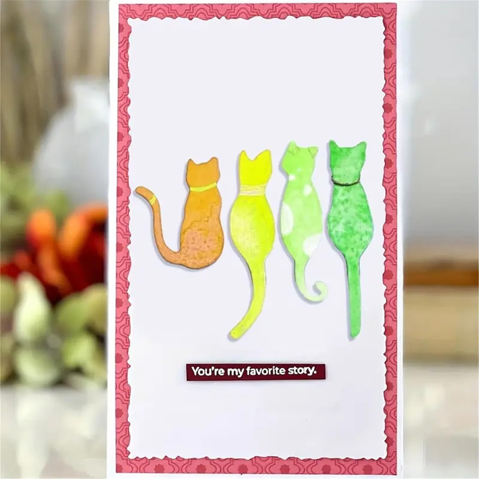 Stanzformen-Set Für Scrapbooking – Bücherregal & Katzen-Motive Aus Kohlenstoffstahl