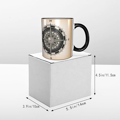 Miniatura 5 de Wind Rose Vintage Compass Coffee Mug Coffee Cups Ceramic with Handle,Tea Cups Mug tazas para cafe Drinking Cups Gifts for Women Men,Unique Coffee