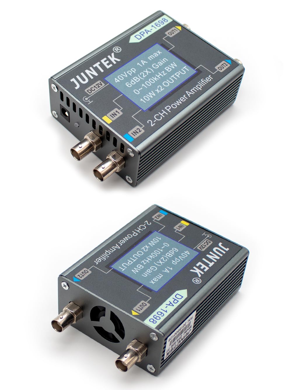 High Power Dual Channel DDS Signal Source Function Signal Generator Power Amplifier 0-100KHZ 0-40V DPA1698