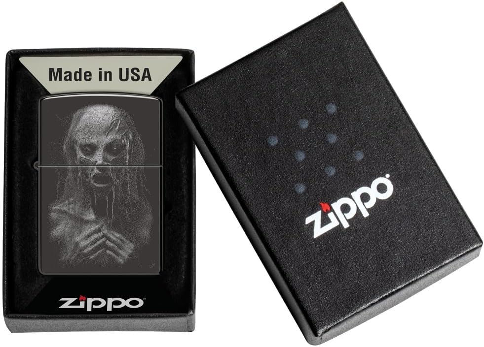 Encendedor Zippo personalizado diseño monstruo negro brillo miniatura 6