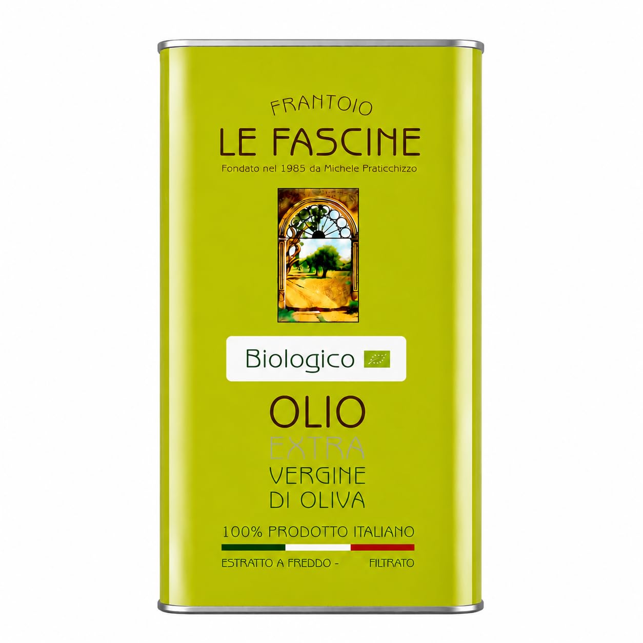Le Fascine Huile d'Olive Extra Vierge Provençale Bio 100% Italienne Pugliese Produit à partir d'un seul cultivar provençal (Peranzane) (boîte de 5 litres)