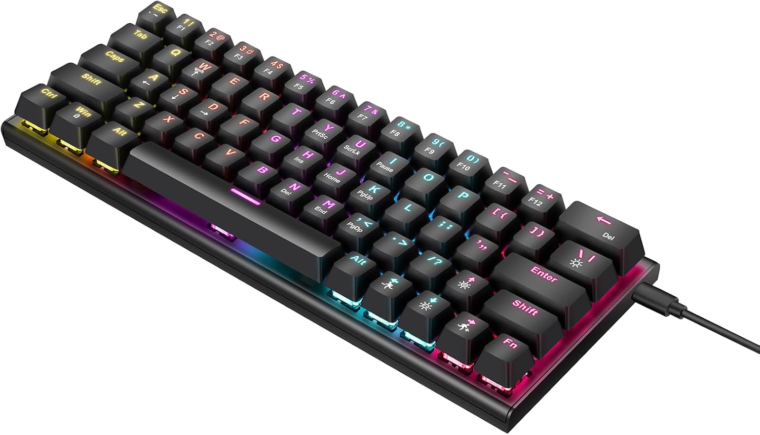 WOTAO Mechanical Keyboard Wired Gaming Illuminated Keyboard