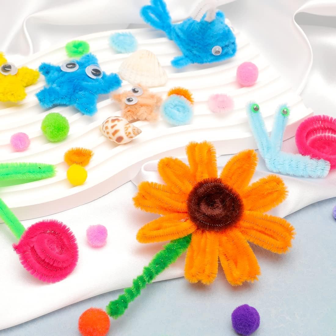 100Pcs Pipe Cleaners Craft Set | Chenille Stem Fuzzy Sticks DIY Craft Supplies for Art Projects Activities, Decorations, Flower Making, Modeling & Sculpting 100Pcs (Red) — Amazon image 3
