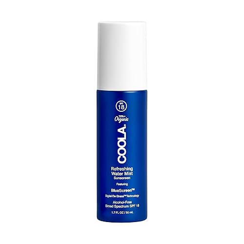 COOLA - Hidratante facial refrescante con niebla de agua orgánica con SPF 18 protector solar facial probado por dermatĂłlogos con tecnologĂa COOLA - Hidratante facial refrescante con niebla de agua orgánica con SPF 18 protector solar facial probado por dermatĂłlogos con tecnologĂa
