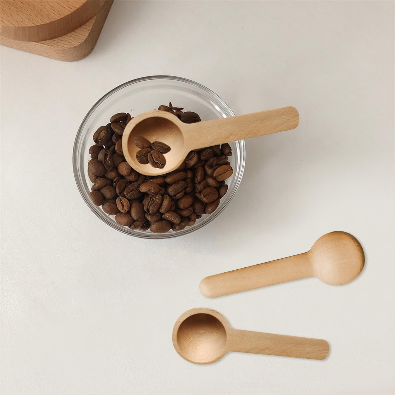 Set 40 Cucchiani In Legno Per Spezie E Miele - Mini Utensili Da Cucina 6.8x2.5cm, Design Rustico E Naturale