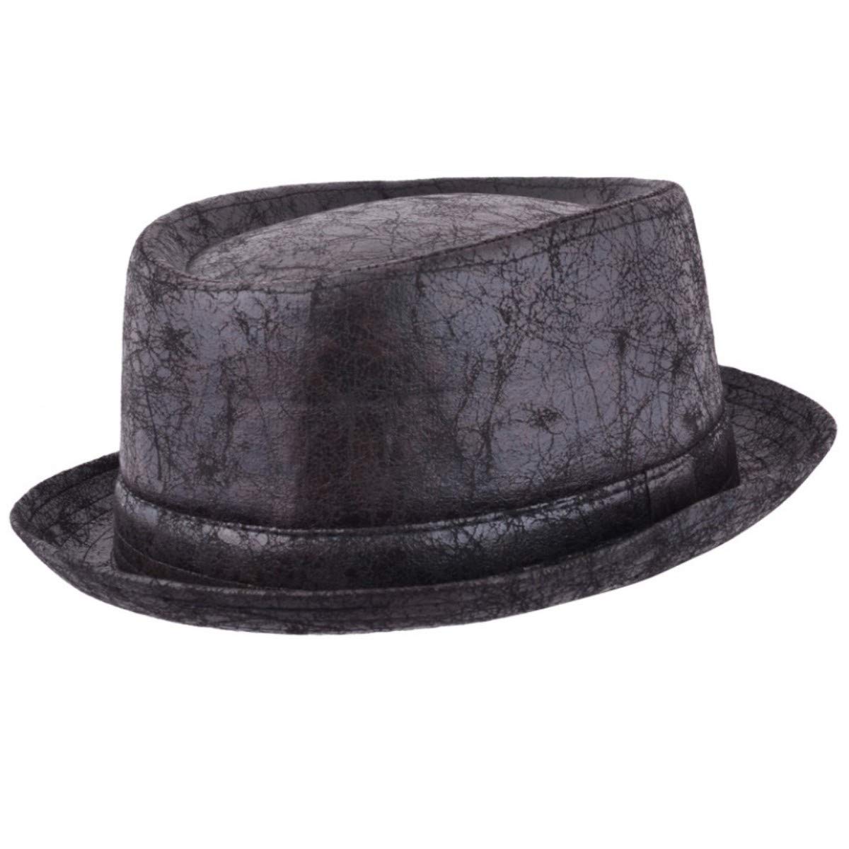 JMC Trading CompanyNew Cracked Distressed Vintage Leather Look Pork Pie HAT