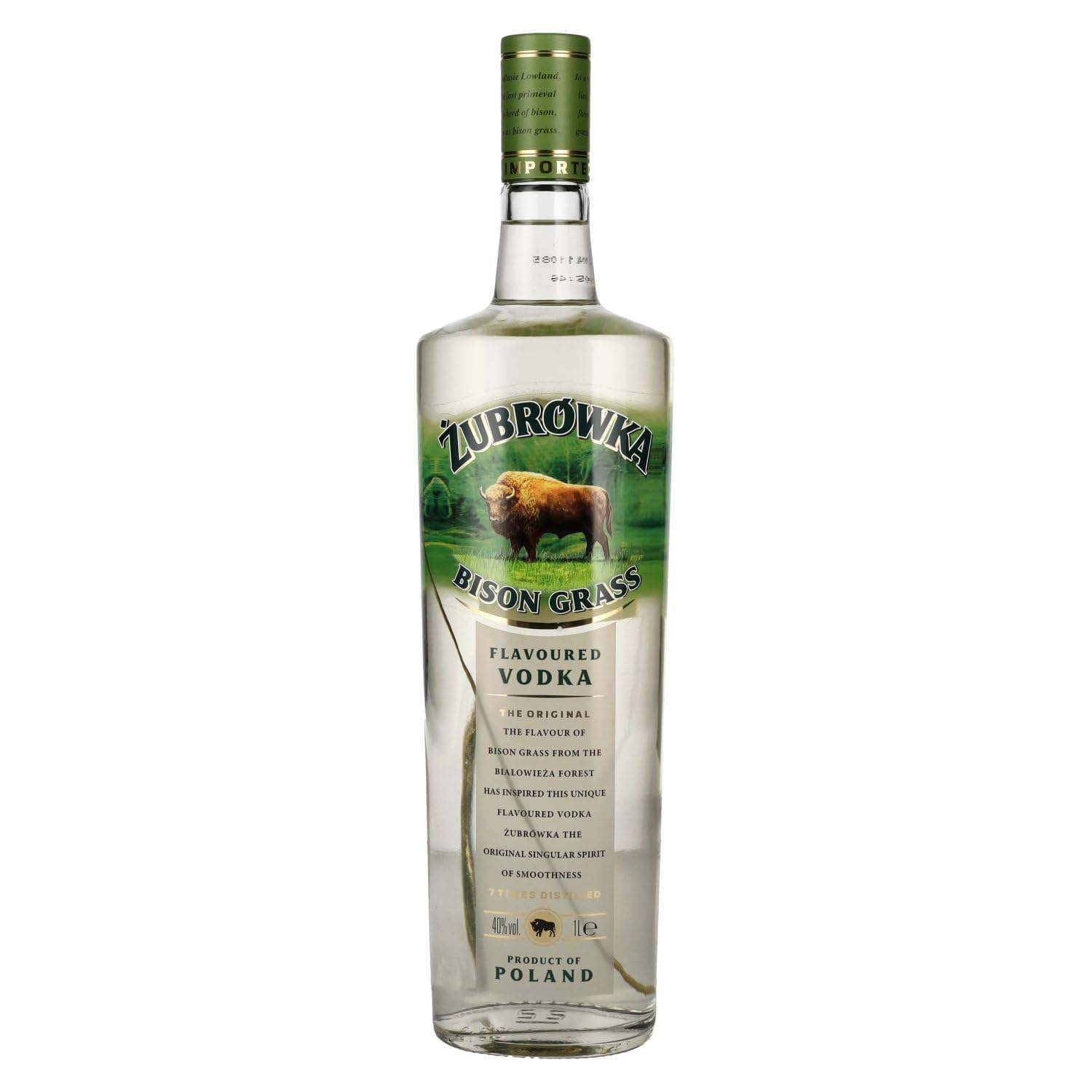 Zubrowka Bison Grass Flavoured Vodka mit Glas (1 x 1 l)
