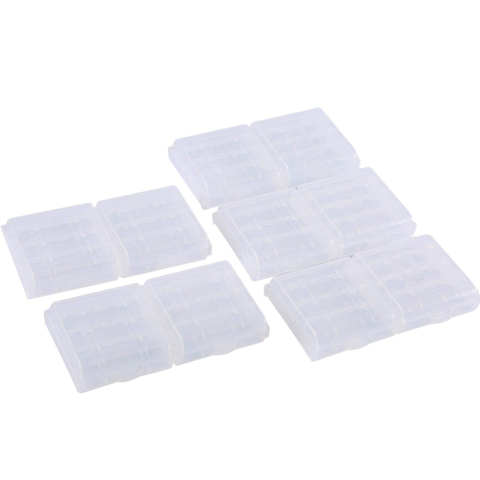 Pudełko do Przechowywania Baterii AA AAA, 10 Szt. Pojemnik do Przechowywania Baterii Pojemnik na Baterie Organizer Box Mieści 4 Szt. Baterii AA lub 5 Szt. AAA Spód Wytrzymały Plastik Przezroczysty