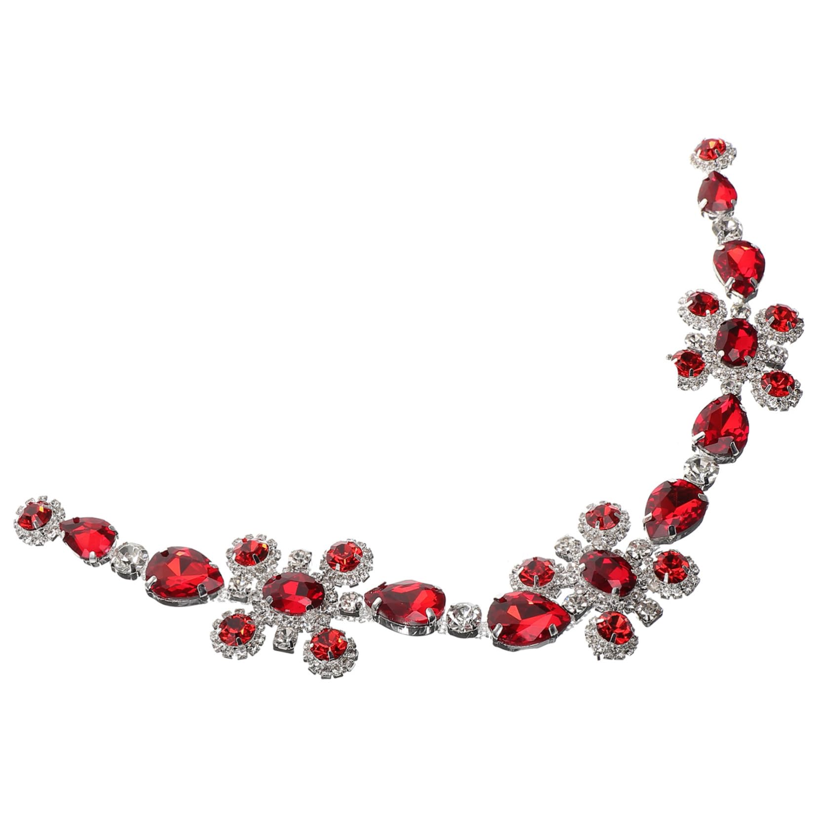 Aplique de cristal rojo para reparar ropa dañada y decorar zapatos viejos con estilo elegante