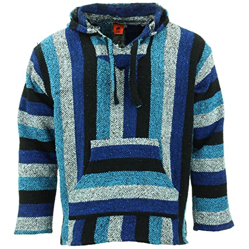 Image of LOUDelephant Recycled Mexican Baja Jerga Hoody - Blue Mix (Large)