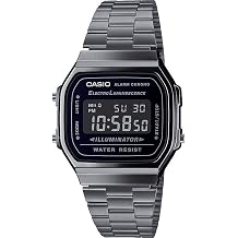 Casio - Vintage Watch A168WEGG-1BEF - Unisex Watch - Splash Proof - Digital - with Steel Strap - Black