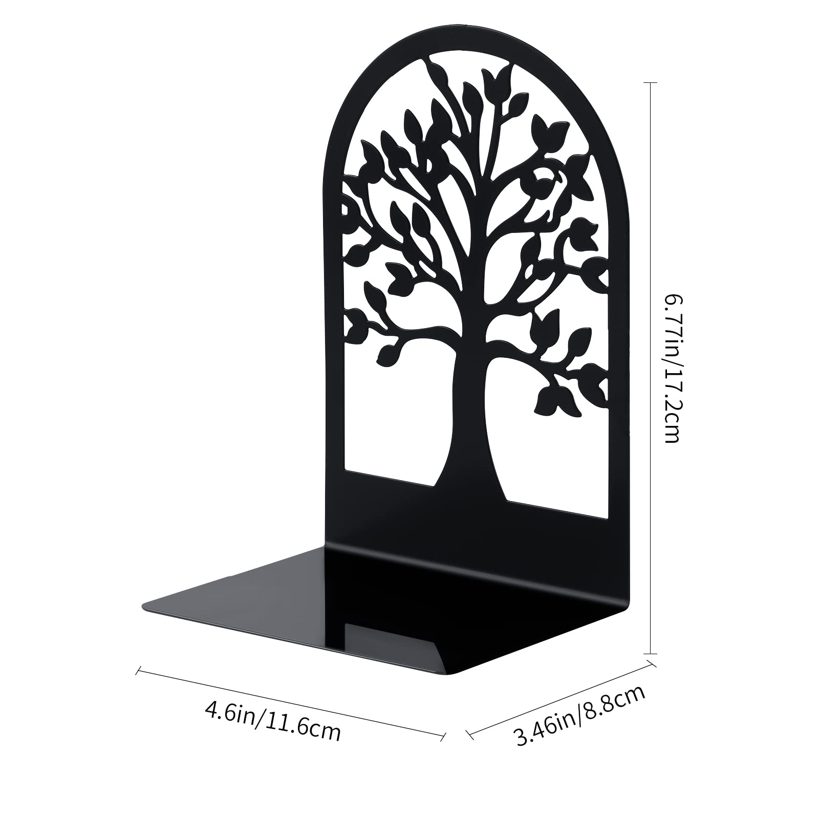 Fermalibri per Mensole in Metallo, Porta Libri per Libreria, Reggi Libri per Ufficio e Casa, Design Nero