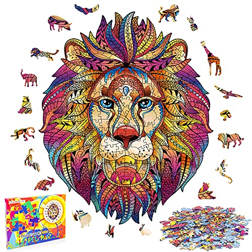 TOLOYE Puzzle Animaux pour Adultes Enfants,230 Pièces Puzzle Lion Puzzles Classiques Puzzle Unique en Forme d'animal Intellectual Game Puzzle Décoration de la Maison Cadeau (28 x 34cm)