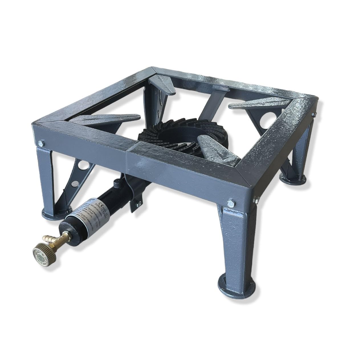 INTEC - Réchaud à gaz 7500W Professionnel Charge 200Kg Tout Fonte 4 Pieds renforcés - Réchaud Pro Marché Cuisson Confiture, Paella