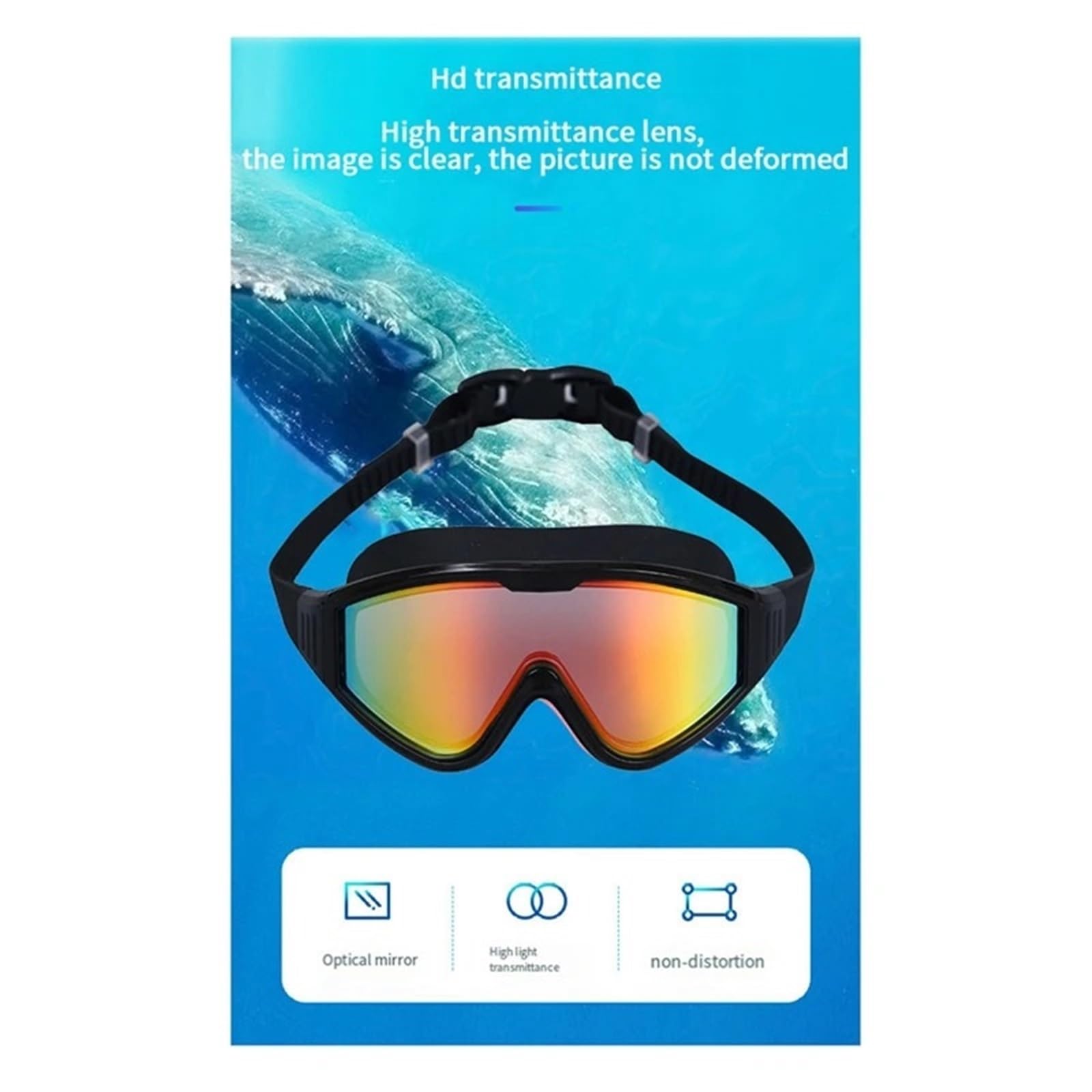 Anti-Beschlag-Schwimmbrille mit polarisierter Linse, auslaufsicher, Weitsicht, for Erwachsene und den Einsatz im Pool Schwimmbrille