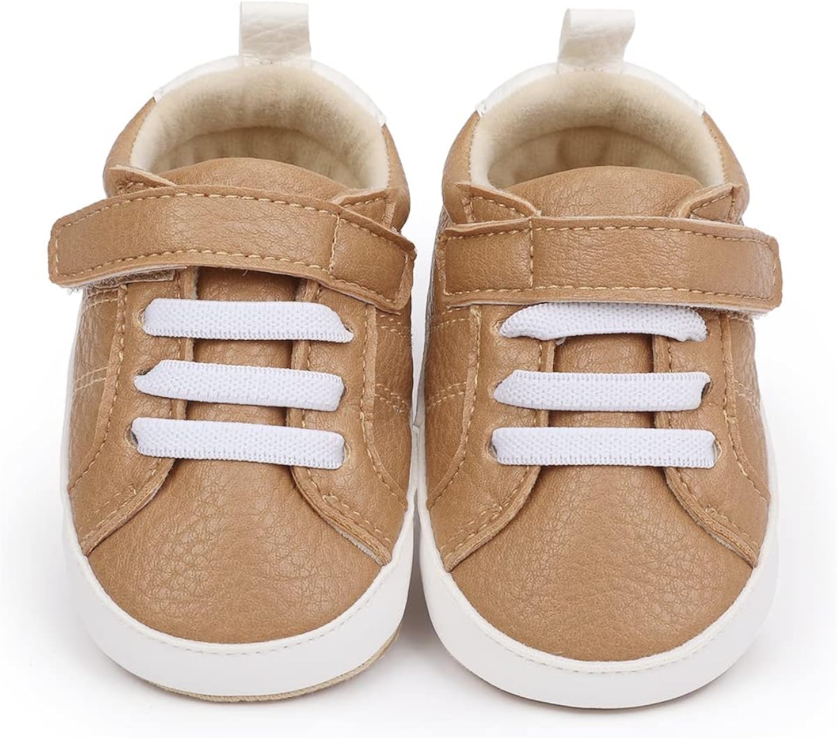  | COSANKIM Baby Boys Girls Shoes Lace Up PU Leather Infant Sneakers Non Slip Rubber Sole Newborn Loafers Toddler First Walker Crib Shoes (0-18 Months) (0-18 Months) | Sneakers