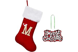 Personalized Christmas Stockings with Gold Embroidered Letters
