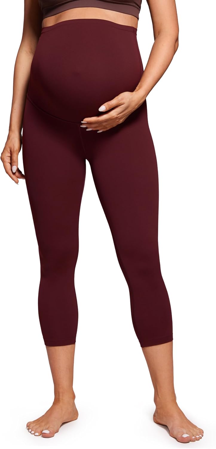 CRZ YOGA Butterluxe Maternity Capris Leggings 21" - Over The Belly Workout Active Yoga Womens Pregnancy Crop Pants Stretchy
