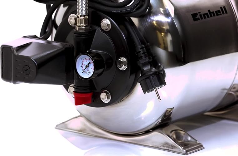 Bild 6 - Einhell Hauswasserwerk GC-WW 1250 NN (1200 W, max. 5 bar, 5000 L/h Fördermenge, max. 50 m Förderhöhe, wartungsfreier Motor, Wasserablassschraube, 20 L Edelstahldruckkessel)