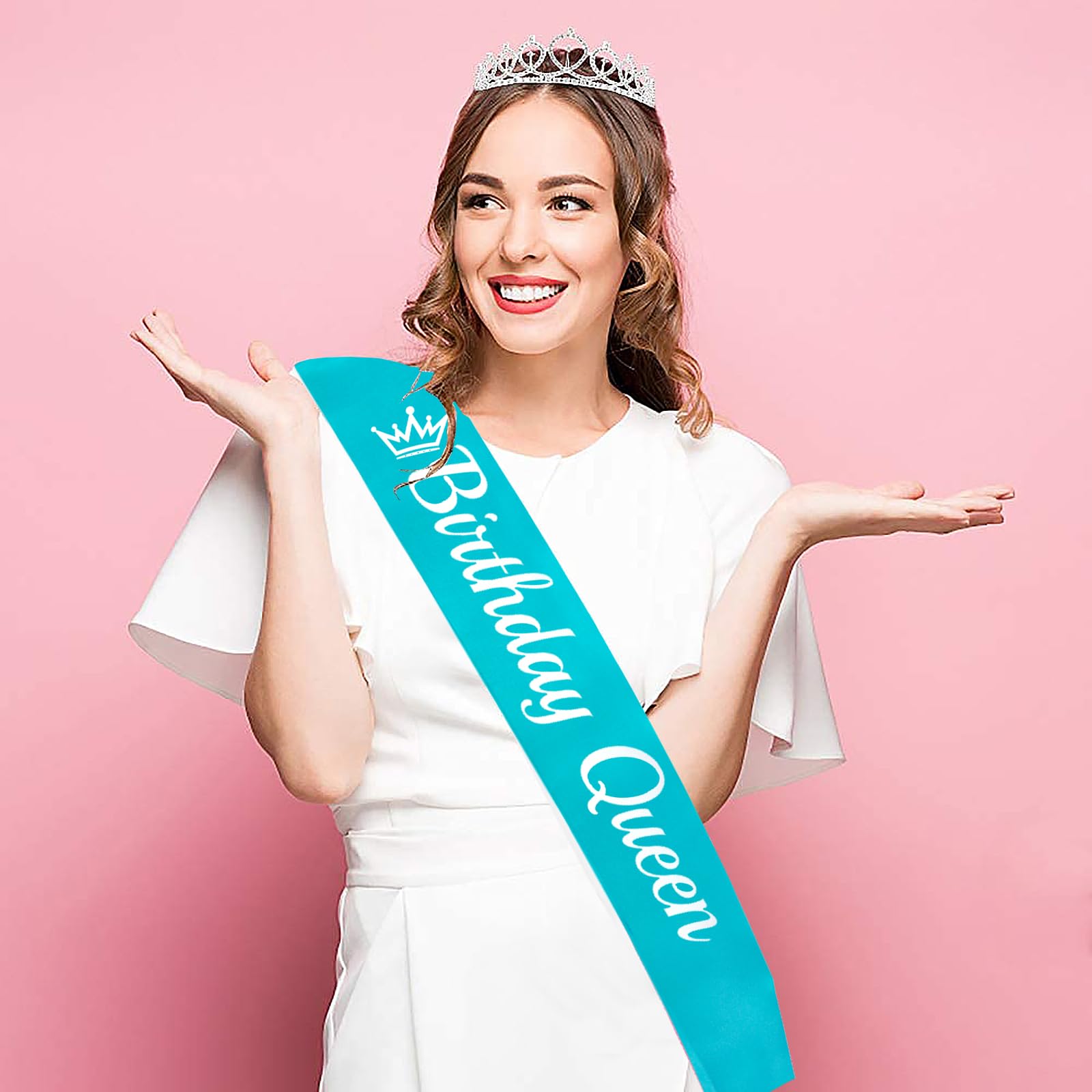 Birthday Girl Sash - Black Satin With Gold Sparkle Letters, 31.5" X 3.7", Reusable For 16th, 21st, 30th, 40th Birthdays - View #6