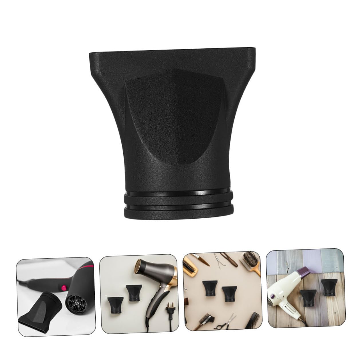 OSALADI 15pcs Professional Hair Dryer Nozzle Attachments Flat Concentrator Tips Replacement Accessories for Salon and Home Hair Styling Black Plastic