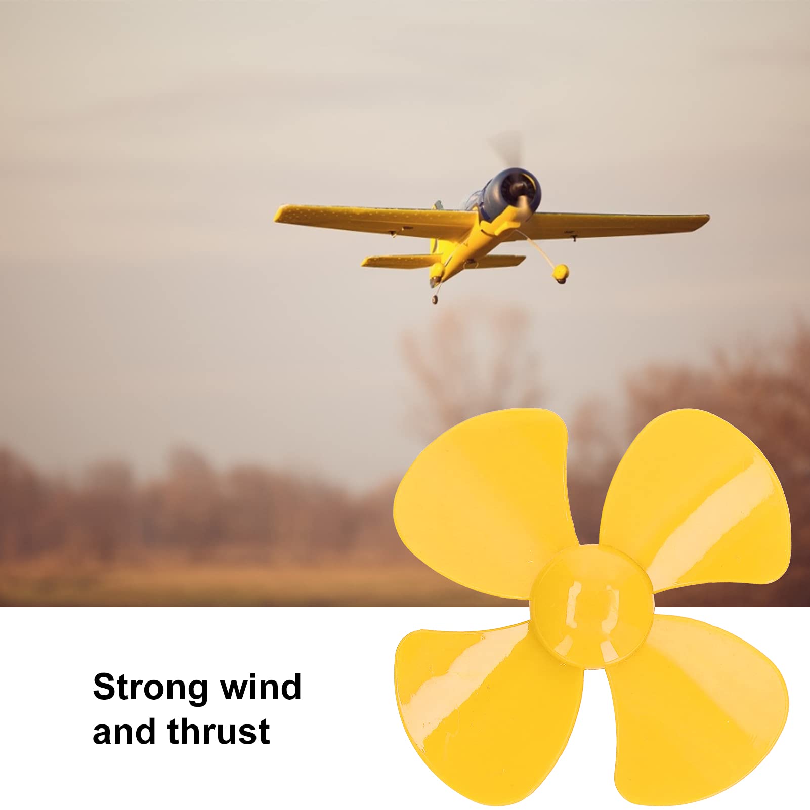 Boat Propeller, 10Pcs Propeller 4 Blades Strong Wind Light Weight 40mm for DIY Toy Car Propeller Costume Headwear and Hats (Yellow) - Image 3