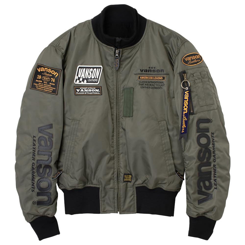 Amazon.co.jp: [バンソン] VSE26102W バイクウェア MA-1 ナイロン