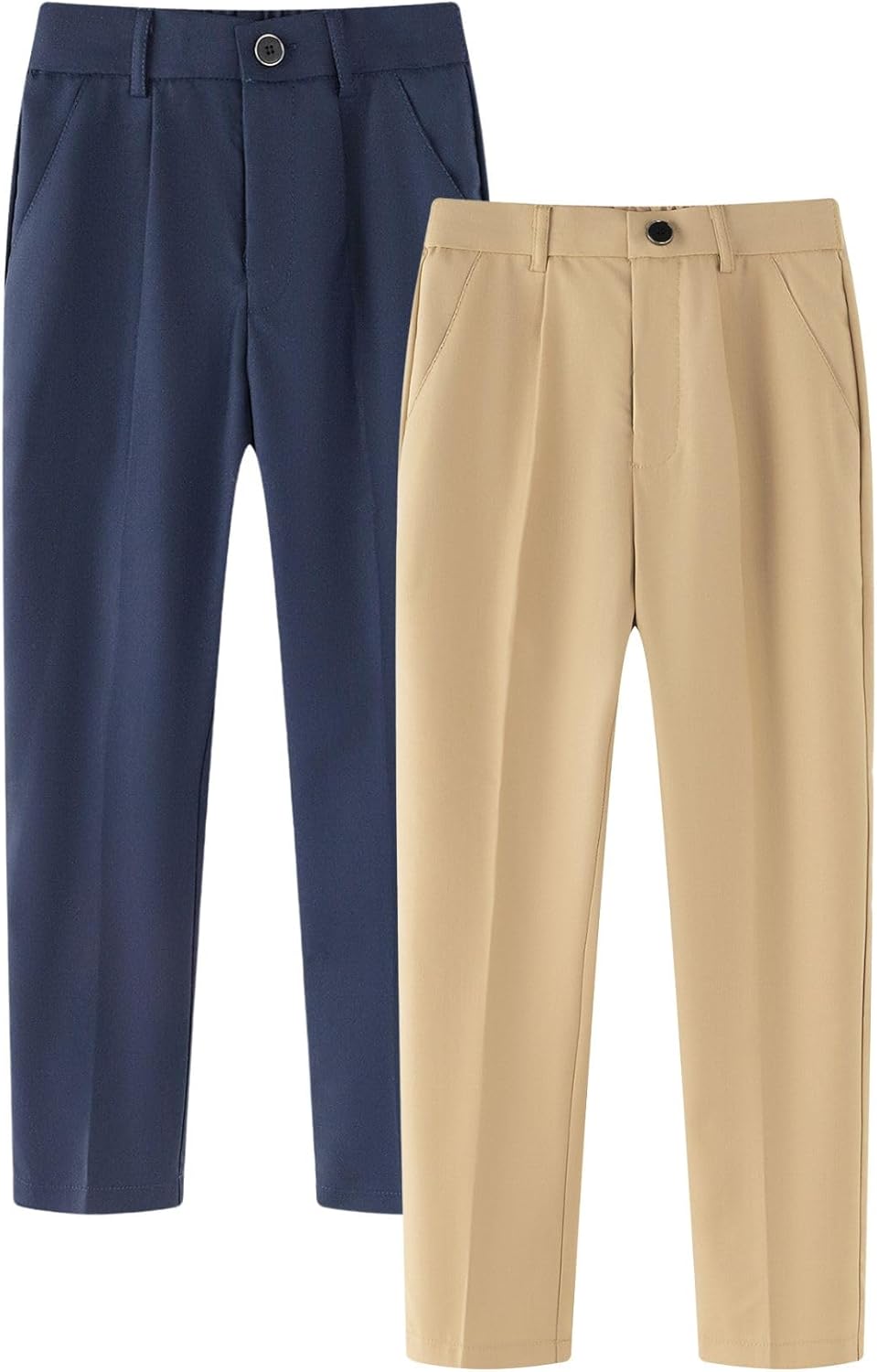 HILEELANG Boys Girls School Uniform Pants Kids Dress Slacks Pants Elastic Classic Trousers 5-16 Years - Image 2