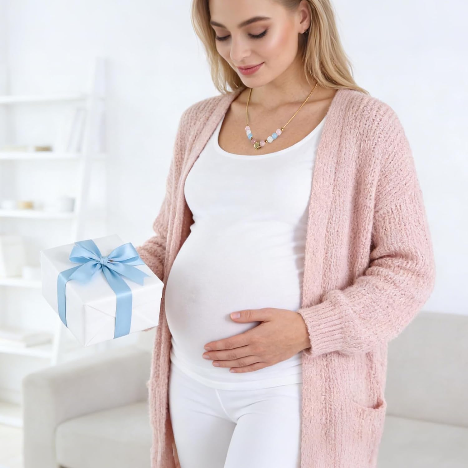 Necklace Fertility for Women, New Mom Gifts for Women, First Time Mother To Be Gift, Pregnancy Gifts for Expecting Moms with Box, Gift Bag, Envelope, Card - Image 6