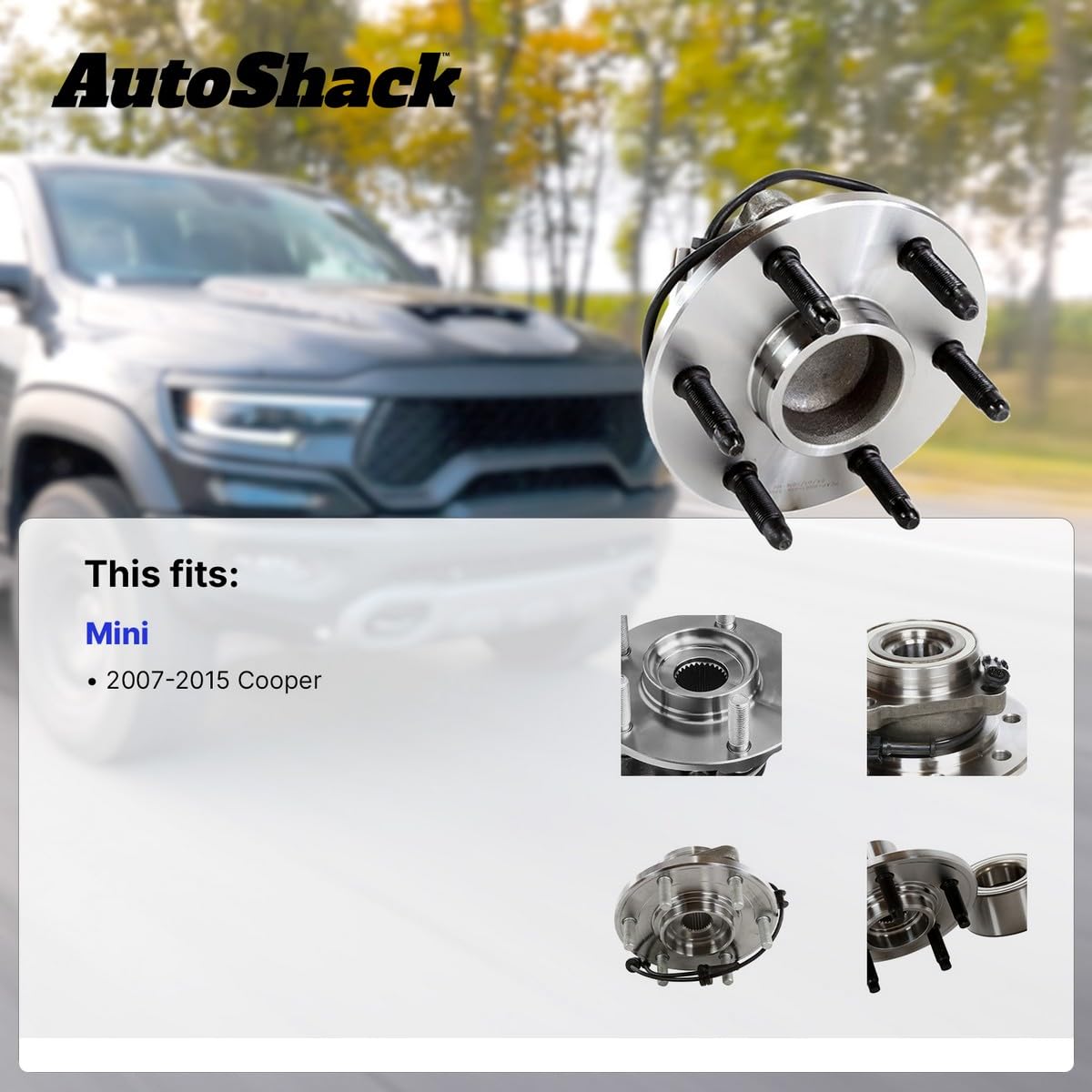 AutoShack Front Wheel Hub Bearing For 2007-2015 Mini Cooper (HB613311) - Replacement For 1.5L, 1.6L, 2.0L FWD Models