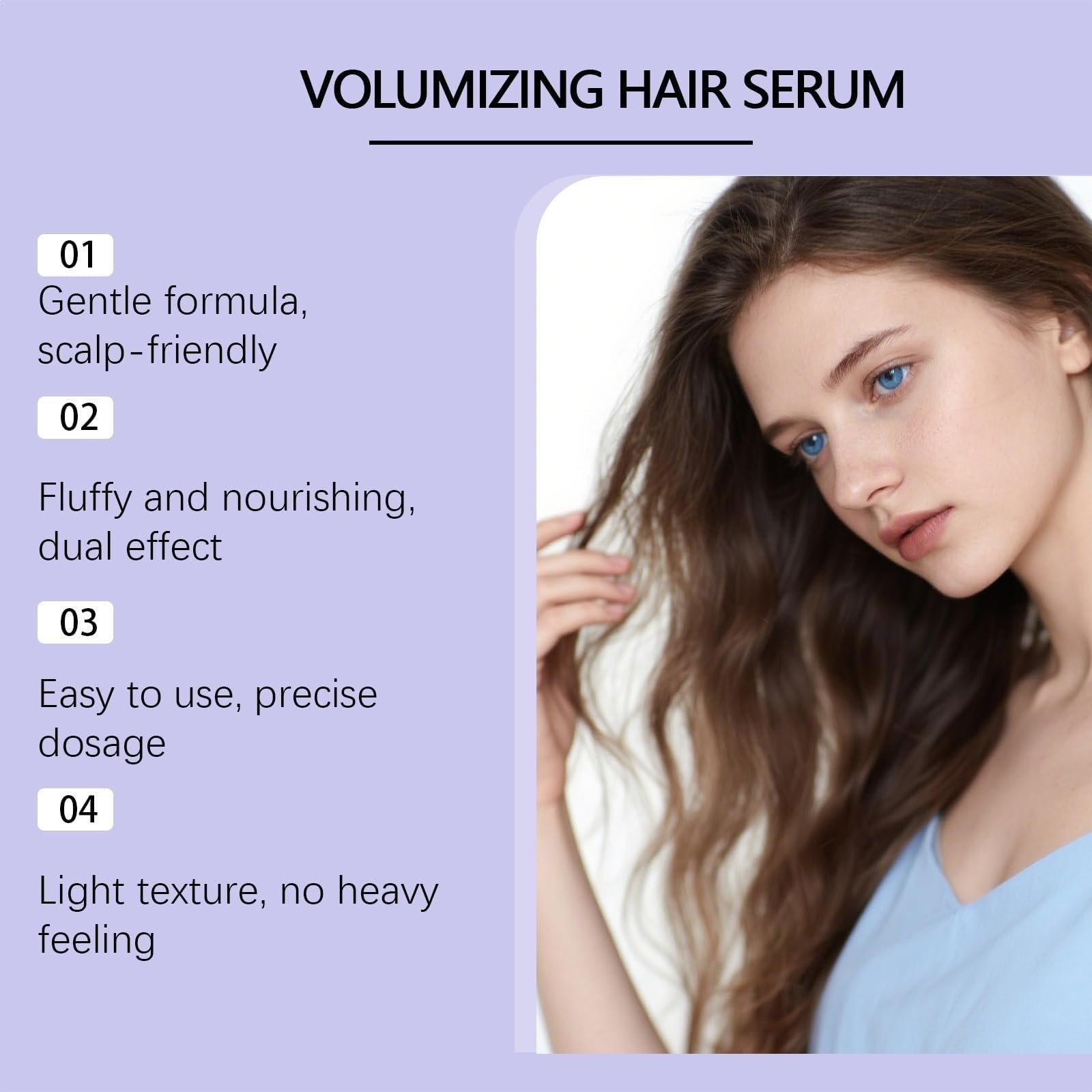 Siero per la Crescita dei Capelli con Testina Massaggiante a Spazzola, Essenza Volumizzante per Capelli, Cura Delicata del Cuoio Capelluto per Capellis Diradati, Rivitalizza e Infoltisce i Capellis