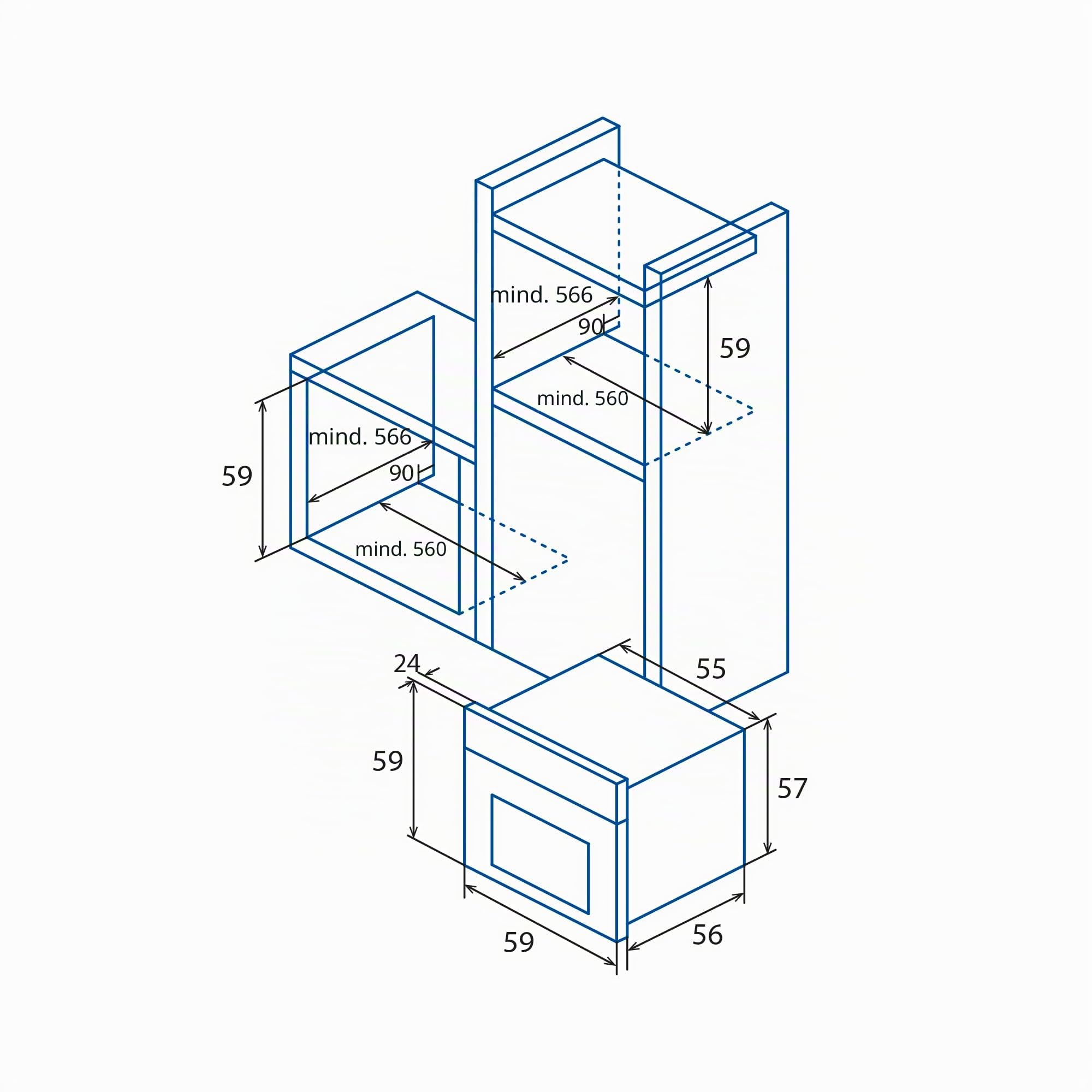 CATA MRA7108WH Einbaubackofen Elektro in Rustikalem Weiß Energieklasse A 7 Funktionen und Mechanisches Garprogramm Umluftofen mit 5 Höhenstufen und 60 L Fassungsvermögen
