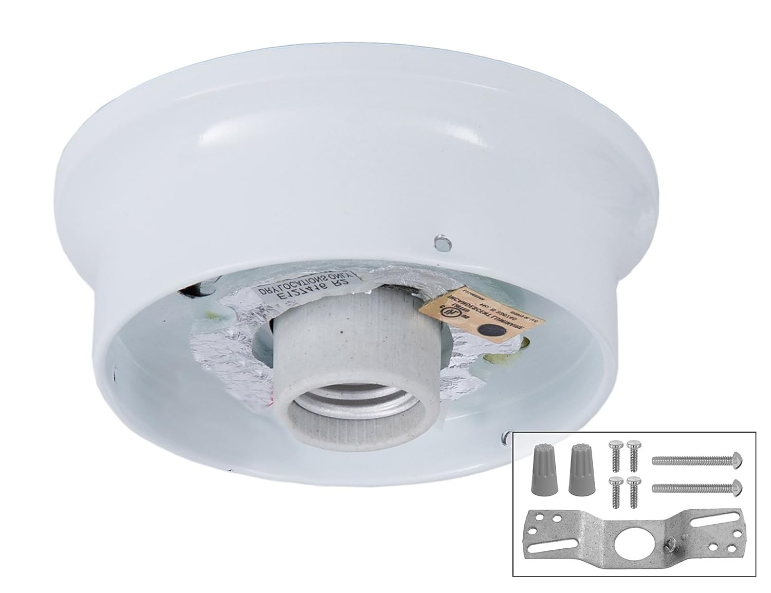B&P Lamp® 4 Inch Fitter Wired Flush Mount Ceiling Fixture, White