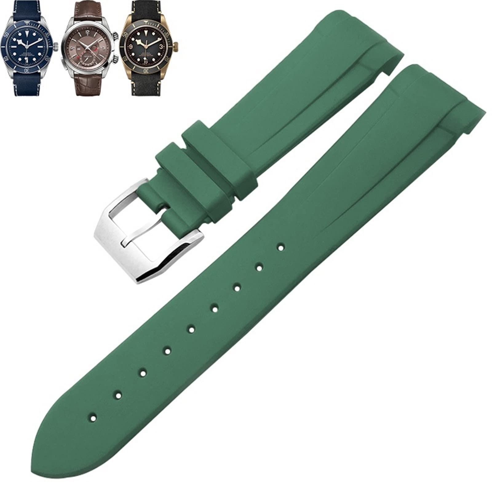Correa de Reloj de Caucho Natural, 20mm, 22mm, Especial para Tudor Pelagos 1958, 39mm, 41mm, Hebilla Plegable, Correa de Silicona
