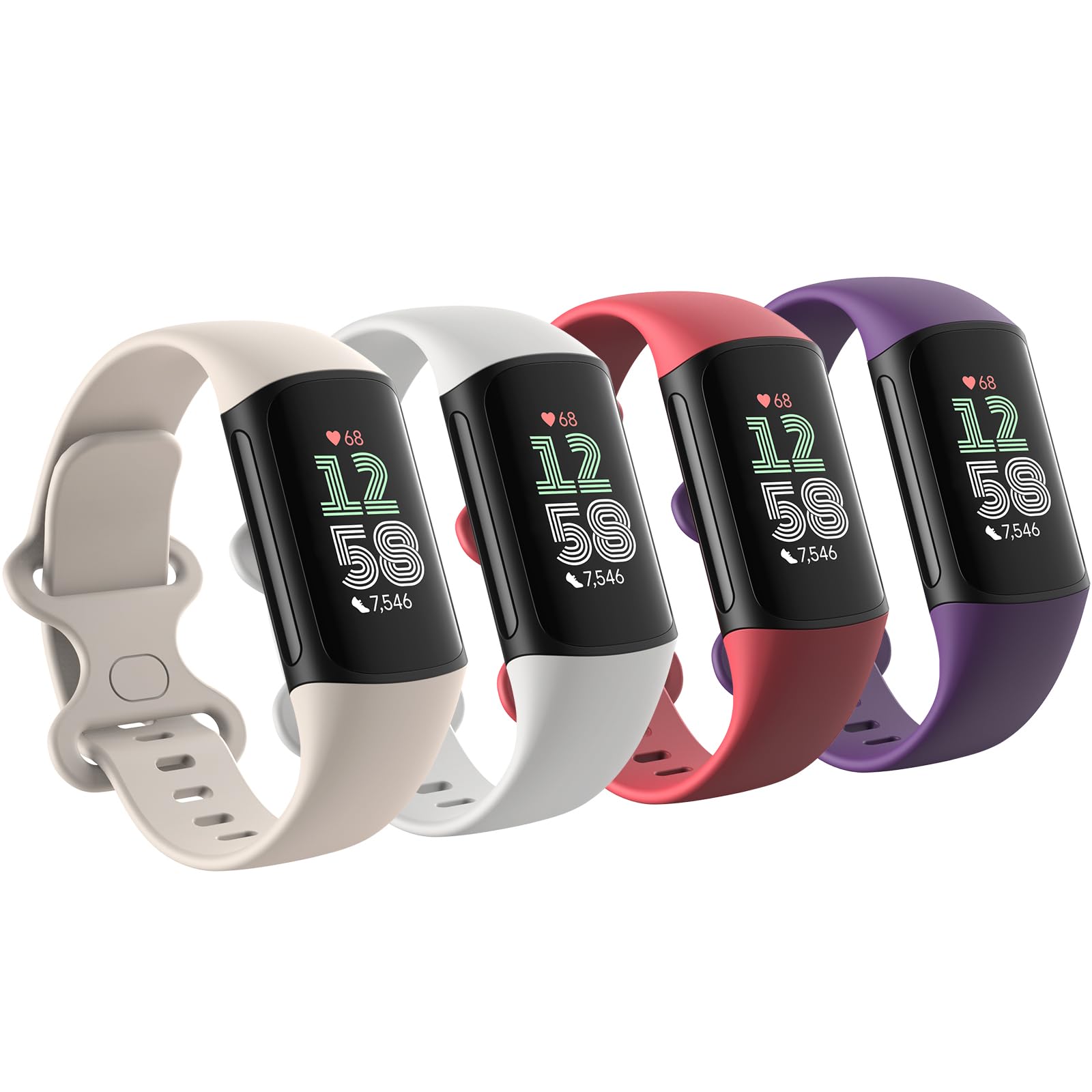 Lot de 4 bracelets de sport compatibles avec Fitbit Charge 6/Fitbit Charge 5
