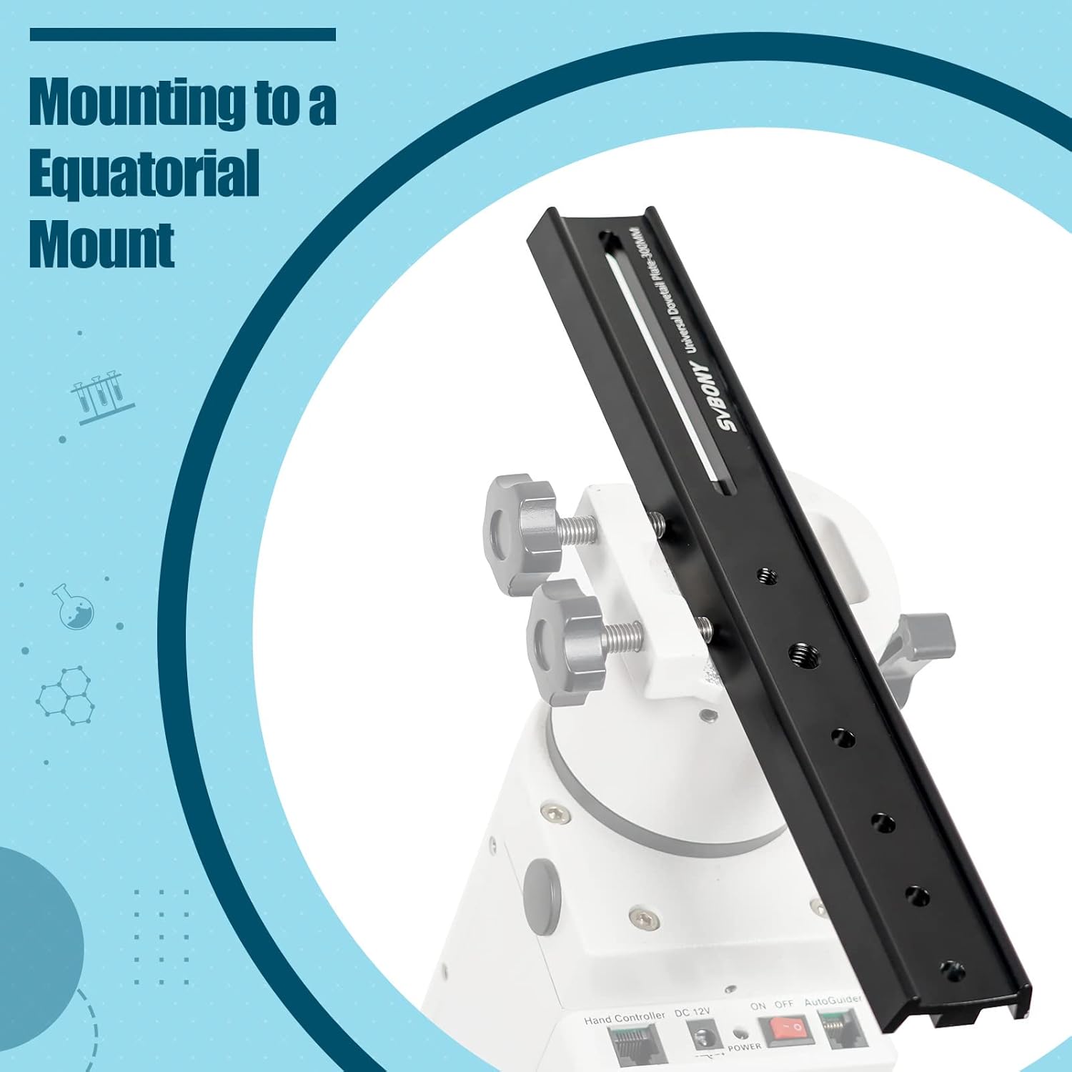 SVBONY SV219 Dovetail Mount Plate, 300mm 11.81 inches Universal Dovetail Plate Compatible with Dovetail Saddles, Telescope Accessories for OTA Equatorial Tripod Sky Astrophotography